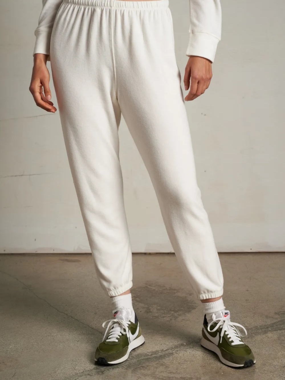 Perfect White Tee Mare Brushed Sweatpants Jogger Sugar Cotton Womens S